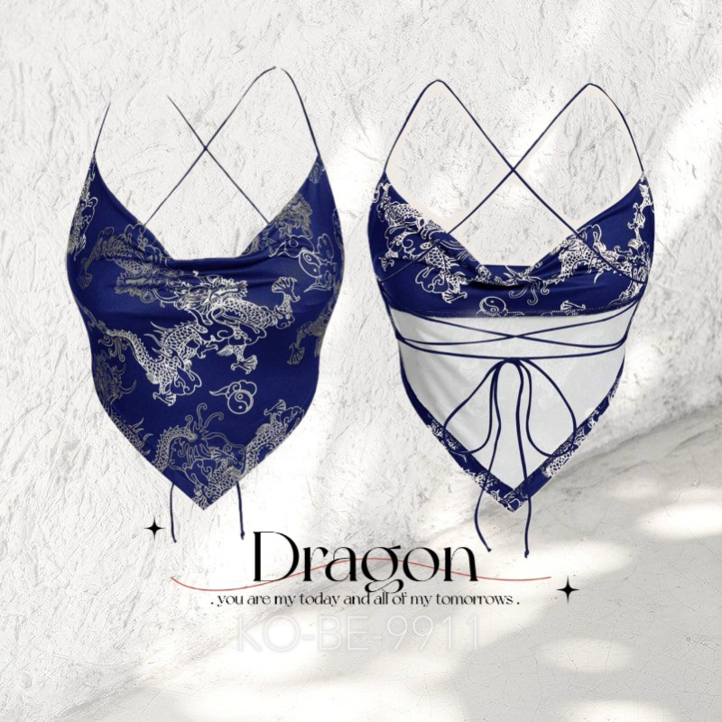 Dragon เสื้อสายเดี่ยวลายมังกร 2024 พร้อมส่งจากไทย