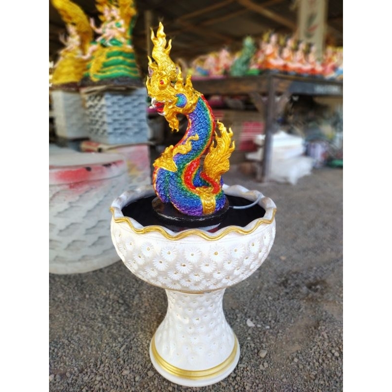 ชุดพญานาคพร้อมอ่างและปั๊ม สูง 80 กว้าง 40 cm