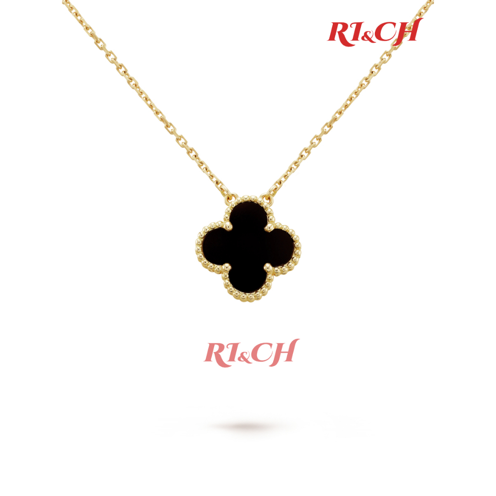 #Rich Van Cleef &amp; Arpels ราคาถูกที่สุดใน Shopee แท้💯Vintage Alhambra Pendant Necklace สร้อยคอ พลอย