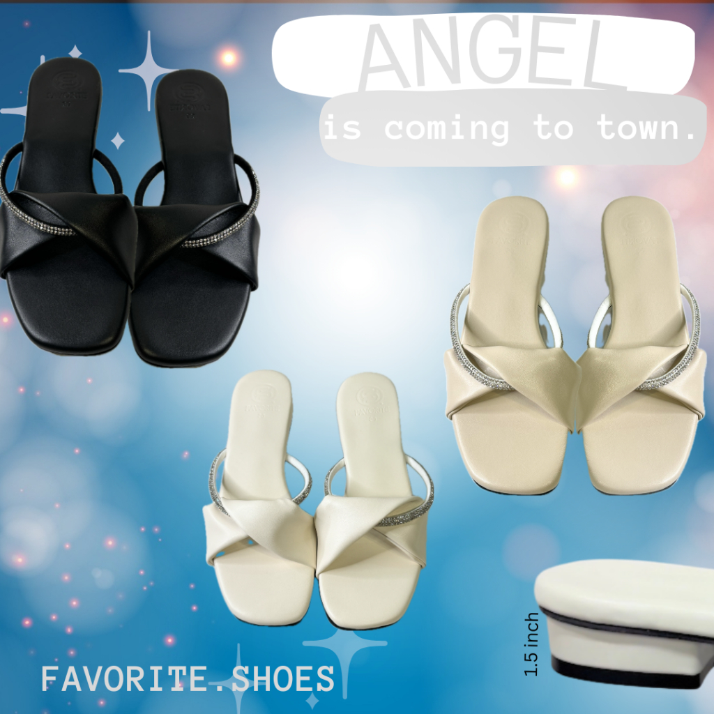 Angel รองเท้าส้นสูง1.5นิ้ว ไซส์ 36-44 ใส่สบาย นุ่มมาก สวยจึ้งๆ