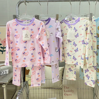 BBKIDS 03 ชุดนอนเด็ก ชุดเด็กแขนยาว ชุดเสื้อกางเกงสีเดียวกัน