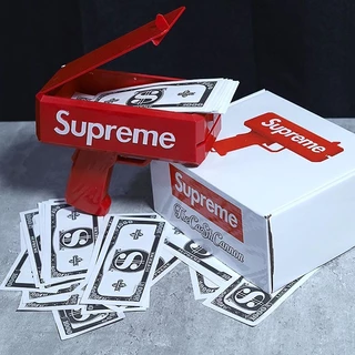 [พร้อมส่ง]ปืนยิงเงิน ปืนยิงแบงค์ Supreme มีไฟใช้ถ่าน ของเล่นปืนยิงธนบัตร ปืนสายเปย์ ปืนยิงแบงค์ พร้อมธนบัตร