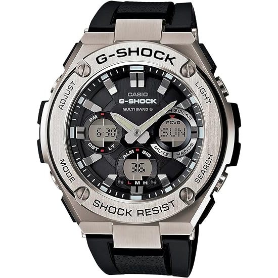 G-SHOCK CASIO นาฬิกาข้อมือผู้ชาย Radio Solar G-STEEL Ana-Digi GST-W110-1ADR สีดำ x สีเงิน [Parallel Import]