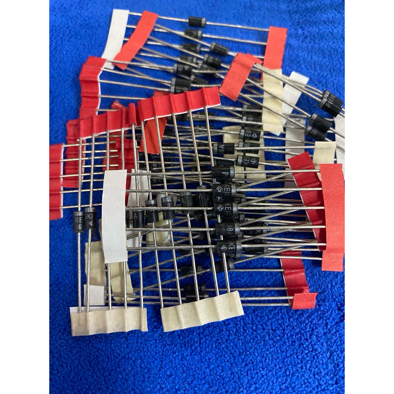 P6KE (แพ็ค5ตัว) 6.8A,12A,15A,16A,18A,24A,30A,36A,47A,56A,62A75A,120A,130A200A,250A400A,6.8CA,62CA,22