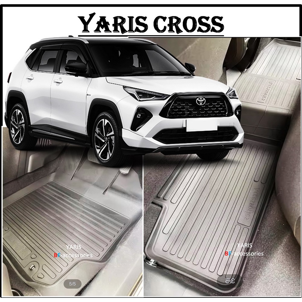 ผ้ายางปูพื้นรถยนต์ ถาดยางปูพื้น พรมปูพื้นรถ TOYOTA NEW YARIS , YARIS CROSS โตโยต้า ยาริส 5 ชิ้น
