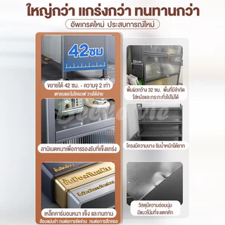 BV ตู้เก็บของในครัว ตู้กับข้าว ดีไซน์กันฝุ่น ตู้เก็บของแบบมีฝาพับ กันหนู กันน้ำ สนิม วางเตาอบและไมโครเวฟได้ ตู้เก็บ