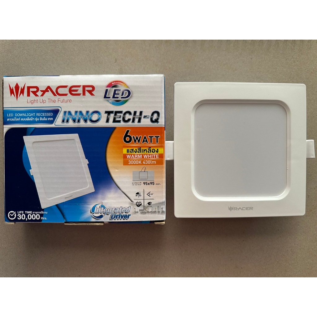 โคมไฟดาวน์ไลท์ LED แบบฝังฝ้า รุ่น INNO TECH-Q (6W , 9W , 12W , 18W) ทรงสี่เหลี่ยม (ไม่มีไดร์เวอร์แยก)