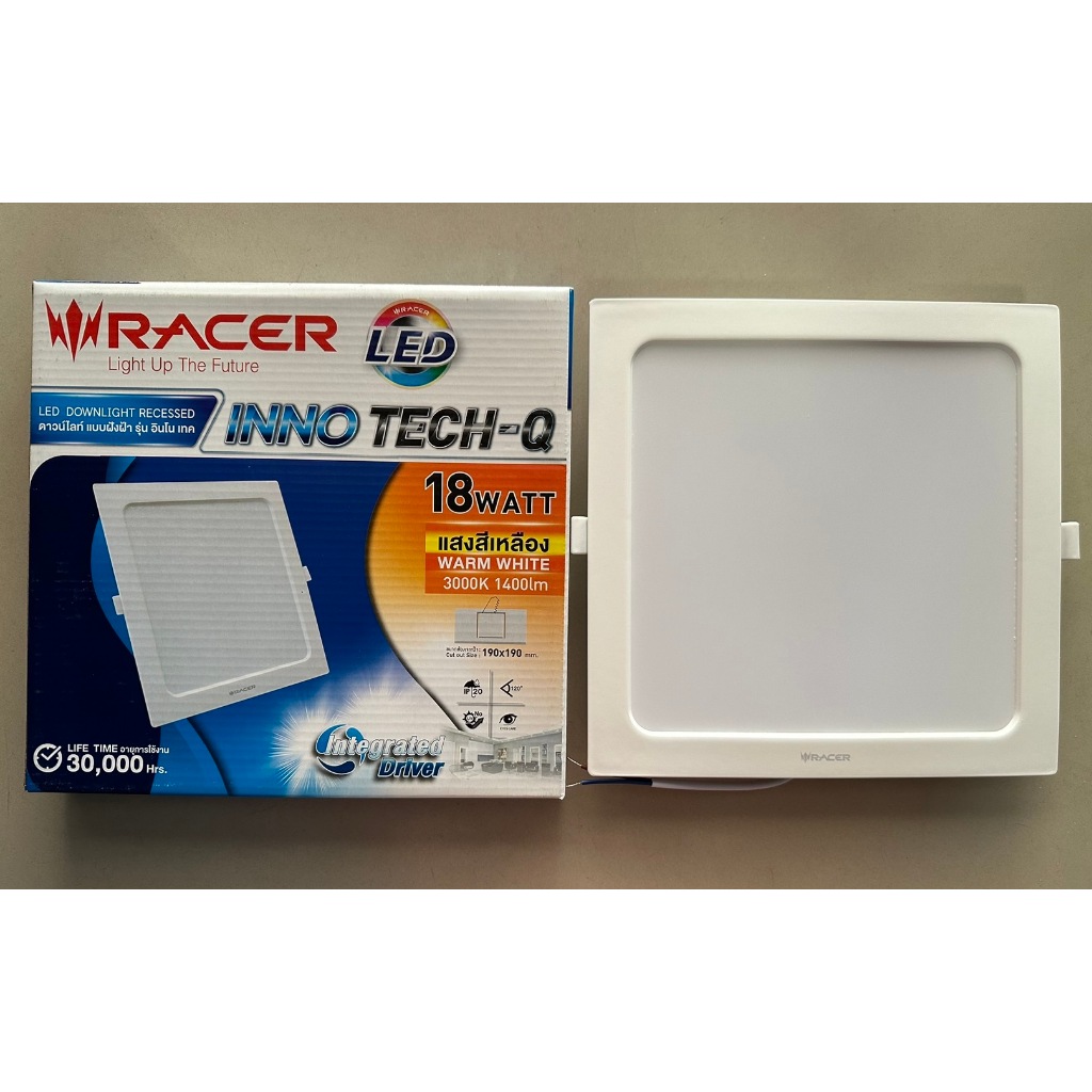 โคมไฟดาวน์ไลท์ LED แบบฝังฝ้า รุ่น INNO TECH-Q (6W , 9W , 12W , 18W) ทรงสี่เหลี่ยม (ไม่มีไดร์เวอร์แยก)