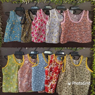 เสื้อคอกระเช้าเด็ก คละสี คละลาย ราคาตัวละ 29 บาท