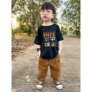 พร้อมส่ง🇹🇭เซ็ตวินเทจเด็ก ทาสแมว เสื้อและกางเกงคาโก้ มีขายแยก ดูตัวเลือกได้เลย