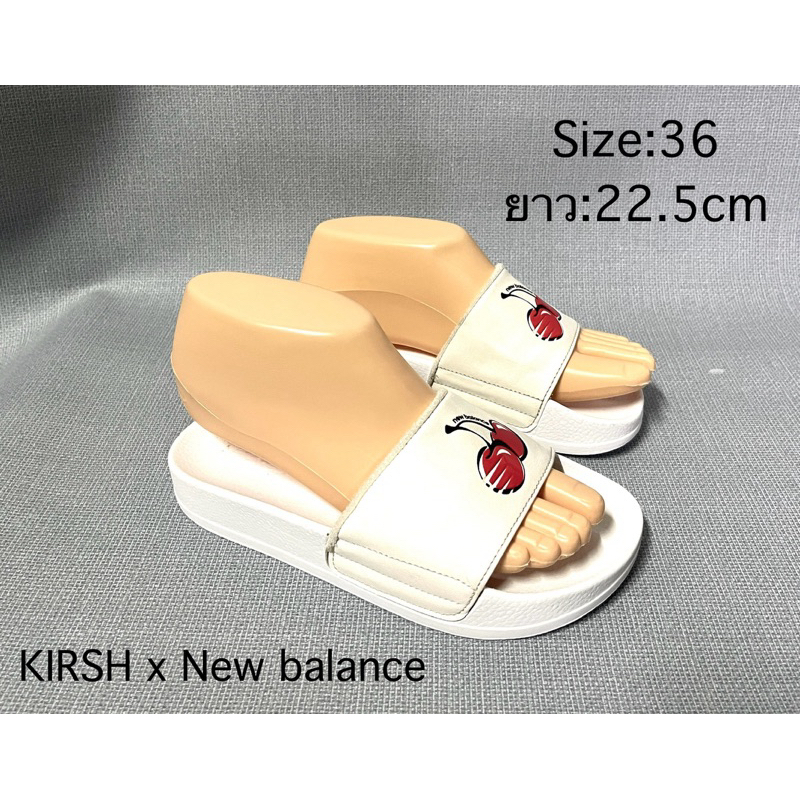 KIRSH x New balance คริช x นิวบาลานซ์ รองเท้าแตะสีขาว มือสองของแท้ สภาพดีมาก