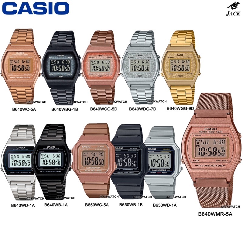 Casio นาฬิกาข้อมือผู้หญิง รุ่น B640, B650 รับประกัน(ร้าน2ปี)ศูนย์CMG1ปี B640WC B640WB B640WD B650WC 
