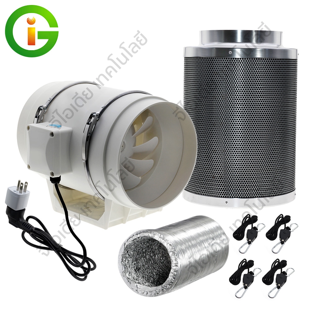 พัดลมระบายอากาศ Air purification 4 นิ้ว 6 นิ้ว 8 นิ้ว ชุดกรองอากาศ ระบายอากาศในเต๊นท์ปลูกต้นไม้ พัดลมระบายอากาศ