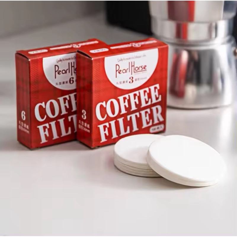 กระดาษกรองกาแฟวงกลมเบอร์3- แผ่นกรอง 100 แผ่น สำหรับ หม้อต้มกาแฟ Moka Pot Paper Filter โมก้าพอท กรองกาแฟ กรองผงกาแฟ
