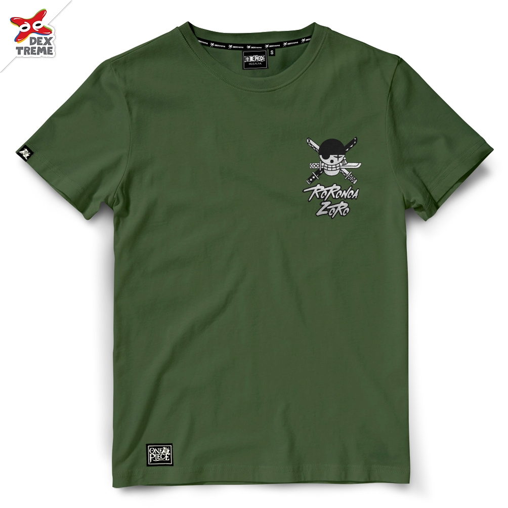 Dextreme เสื้อยืด วันพีซ (DOP-1661) ลาย Tees One Piece Zoro โซโล เขียวและเทา