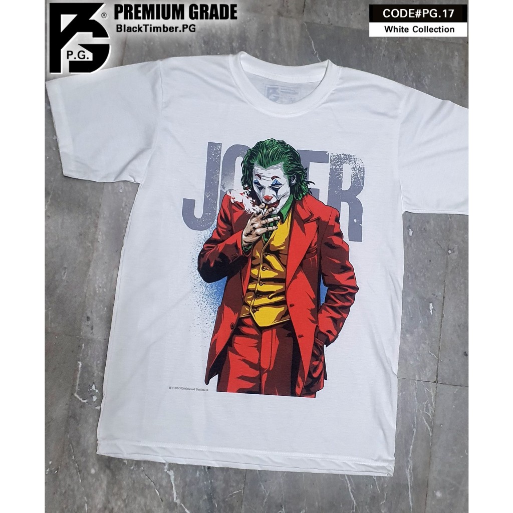 เสื้อยืด พิมพ์ลาย Joker PG 17 ผ้าบาง นุ่ม ใส่สบาย Size S M L XL XXL สีขาว PASTOY