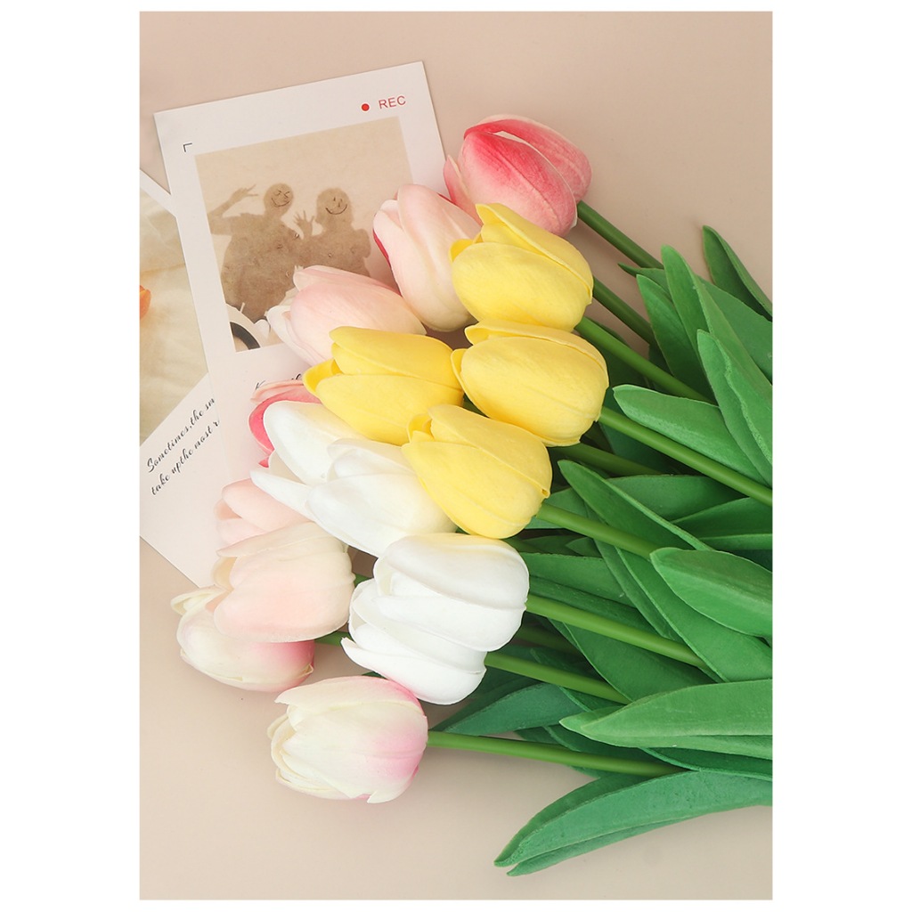 ดอกทิวลิปปลอมพร้อมส่ง tulip ดอกไม้สีสัน พร้อมส่งจากกทม