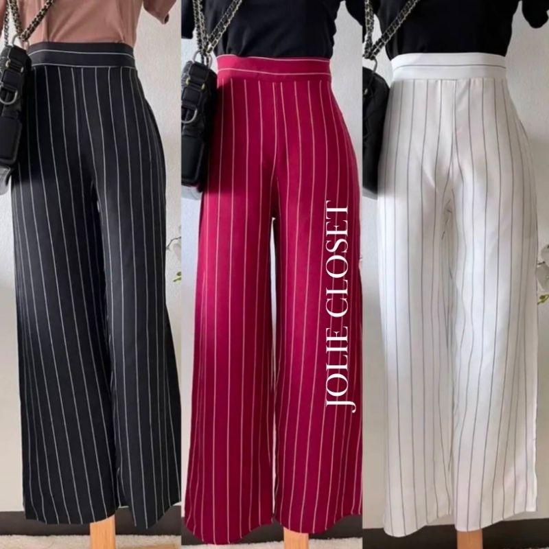 JC000 กางเกงขายาว (Freesize) ขากระบอก ผ้าไหมอิตาลี ขอบเอวหน้าเรียบ หลังสม็อคเอว 26 30 สะโพก 41 ยาว 39 นิ้ว