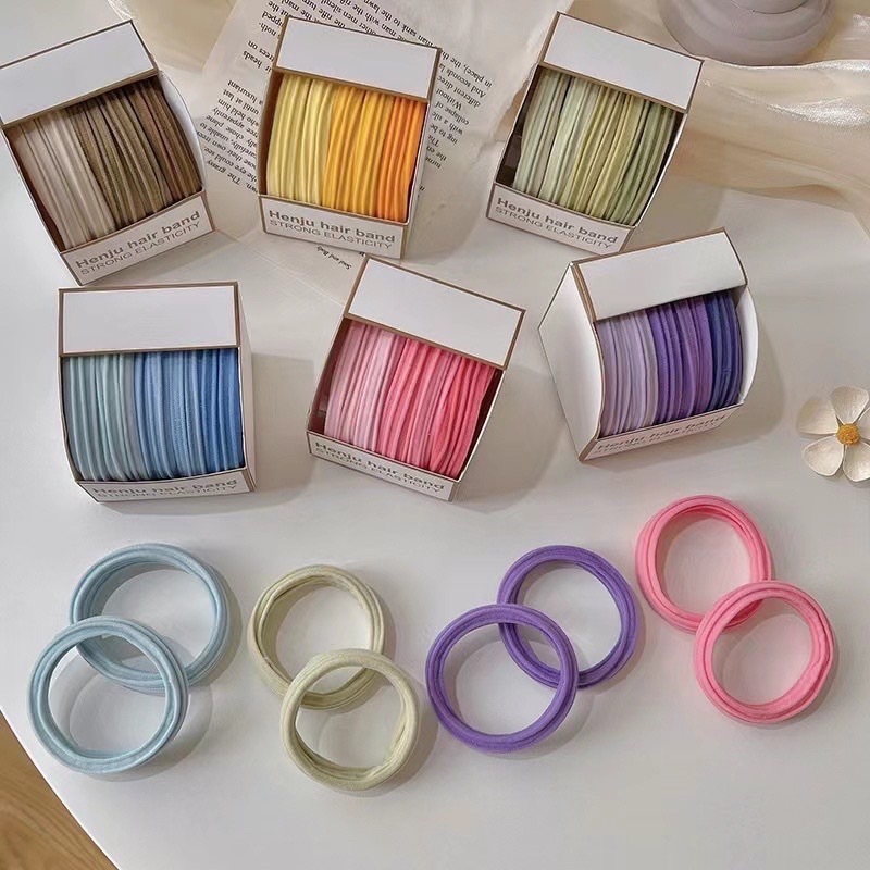 ร้านไทย NT 5,10 เส้น ยางรัดผม แบบยึดหยุ่น ไร้รอยต่อ สีแคนดี้(พร้อมส่ง)