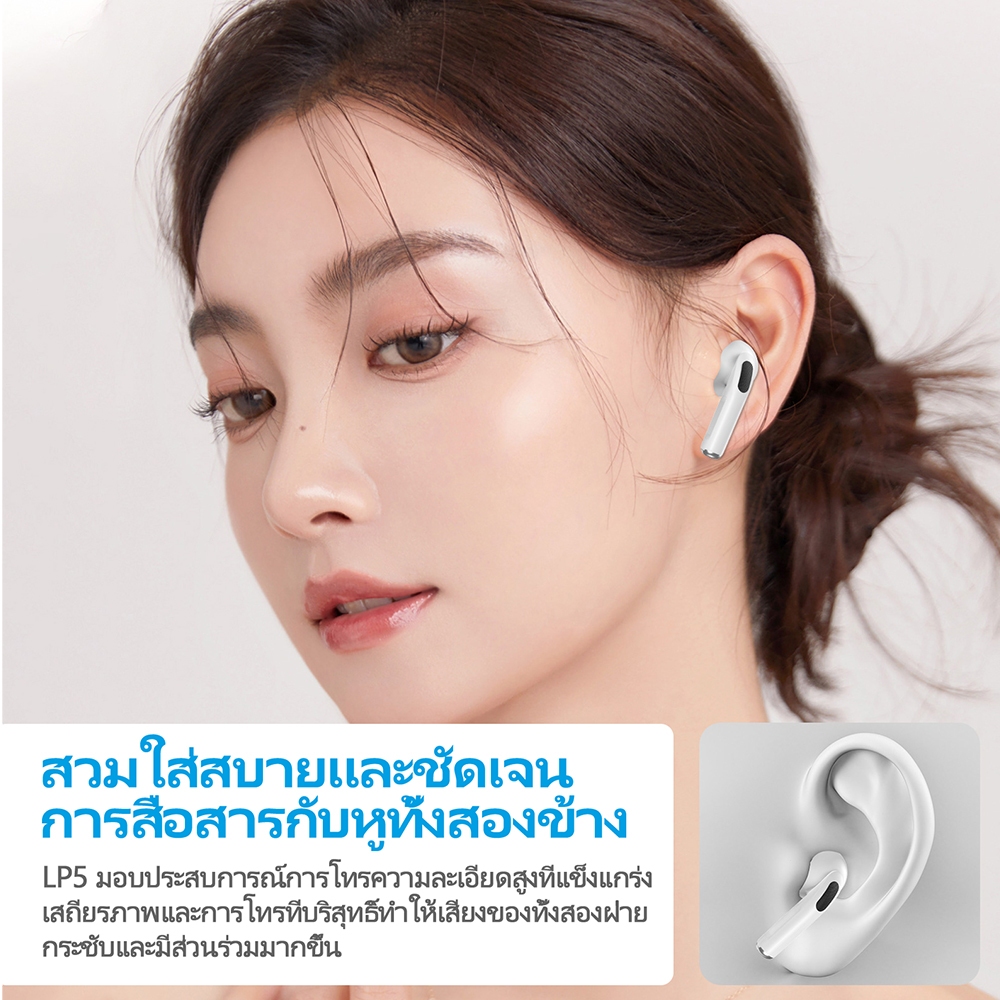 GOOJODOQ หูฟังไร้สาย J201 หูฟัง Bluetooth หูฟังบลูทูธ 5.3 พร้อมไมโครโฟนในตัว เสียงดี IPX5 ลดเสียงรบกวน