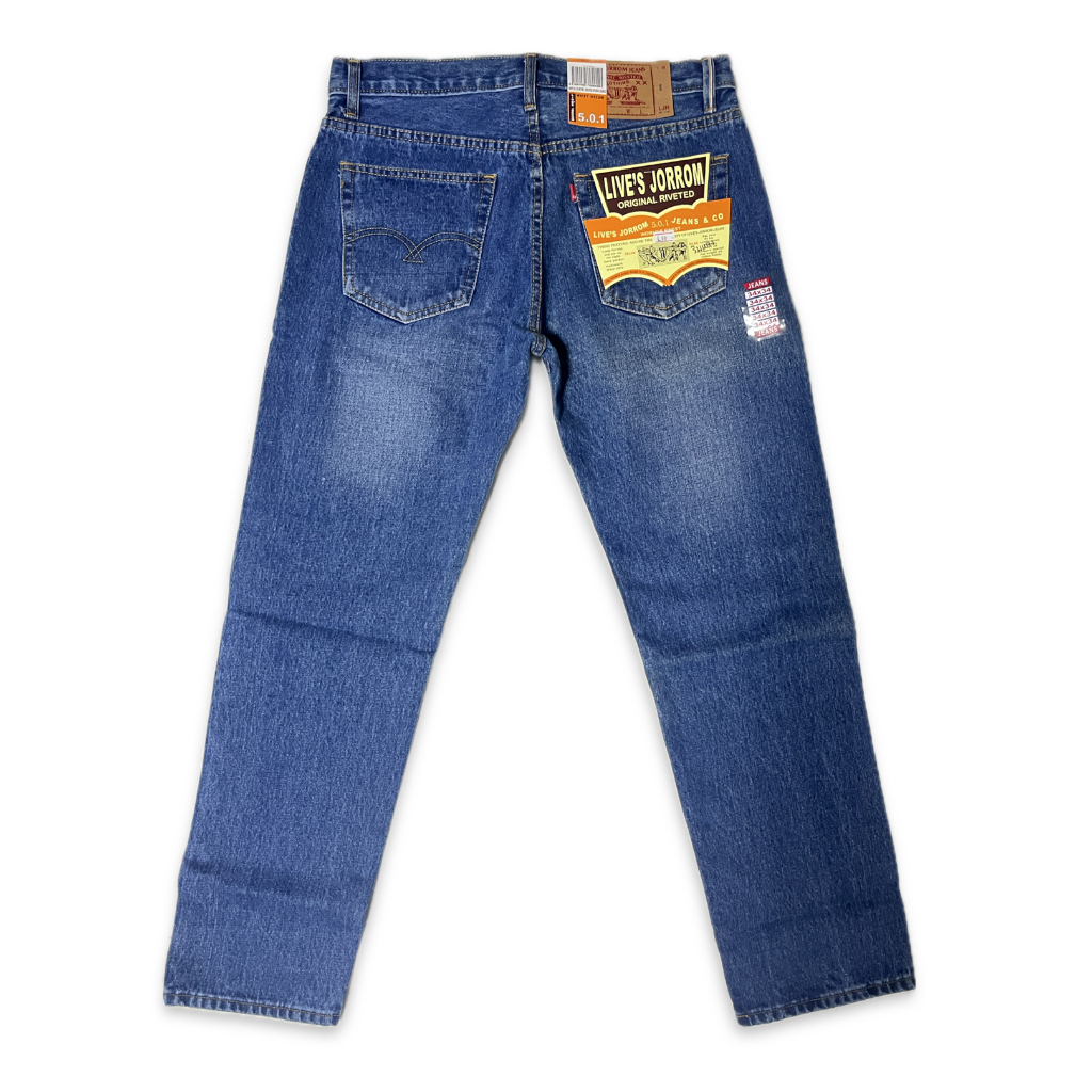 กางเกงยีนส์ ผู้ชาย ริมแดง ทรงกระบอก ผ้าไม่ยืด สีน้ำเงิน LJR Jeans (L88) Selvedge Denim Men Jeans