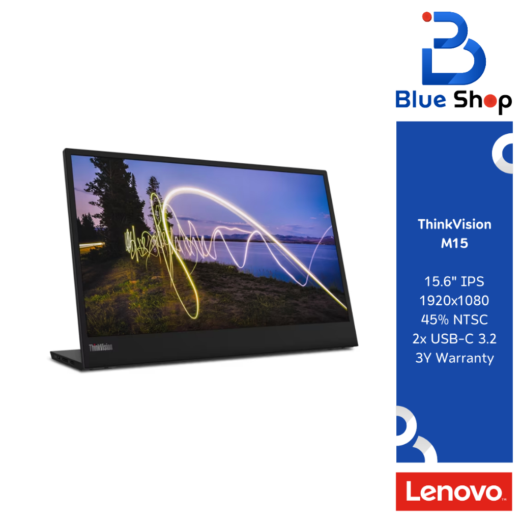 Thinkvision M15 จอภาพพกพา สุดคุ้มค่า นำหนักเบา เชื่อมต่อด้วย USB-C แค่เส้นเดียว 62CAUAR1WW