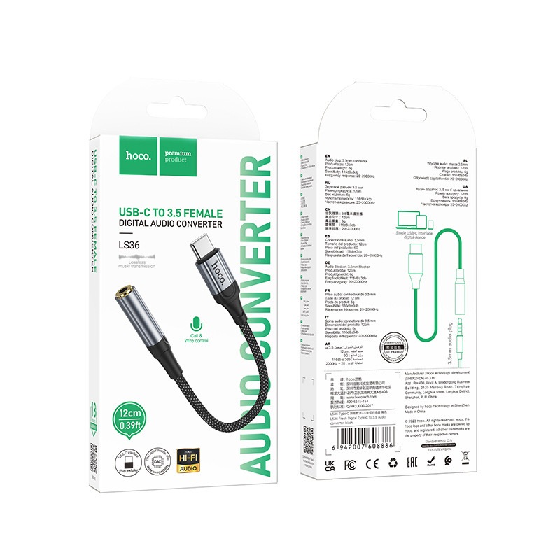 Hoco LS36 Fresh external sound card USB to 3.5/Fresh Digital Type-C to 3.5 audio converter แท้100 ราคา ถูกที่สุด ดีลบีเคเค แกลเลอรีภาพที่ 8