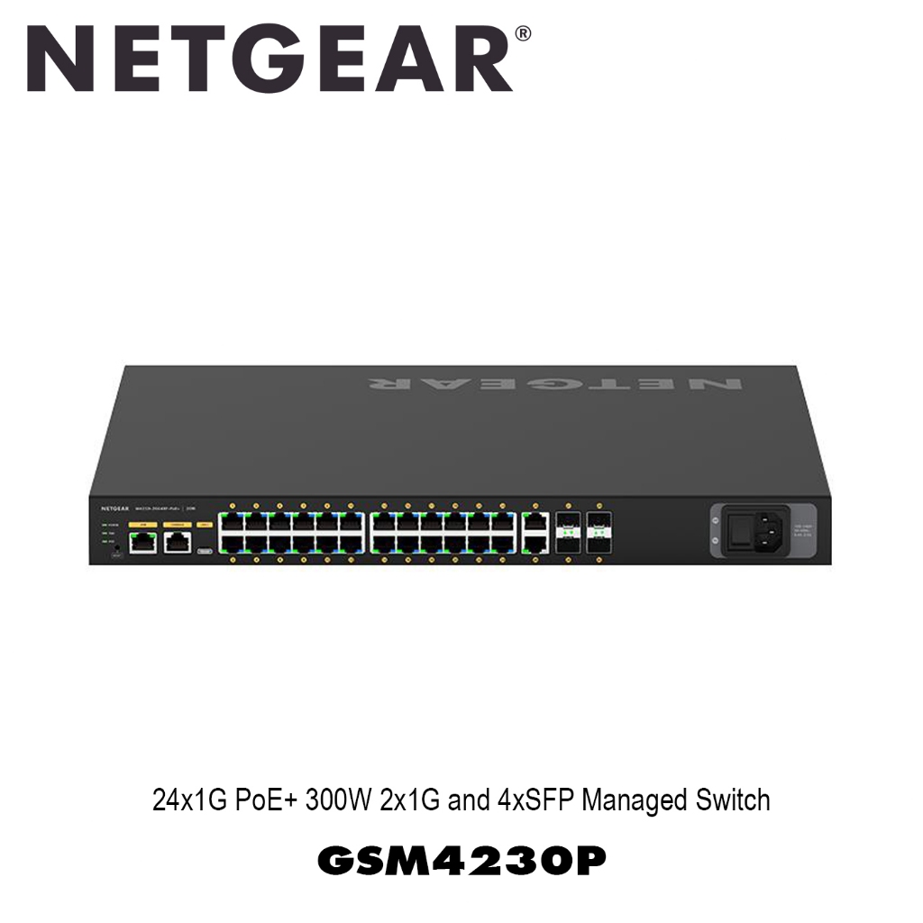 Netgear GSM4230P M4250-26G4F-PoE+ 24x1G PoE+ 300W 2x1G and 4xSFP Managed Switch