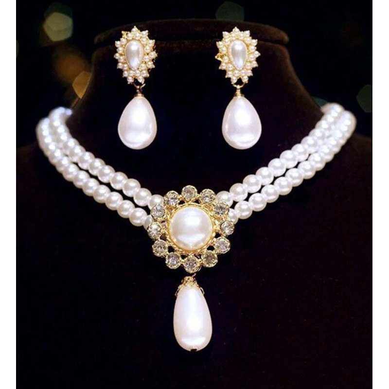 ชุดสร้อยคอ ต่างหูมุก สวยงามหรูหรา พร้อมส่งจากกรุงเทพ