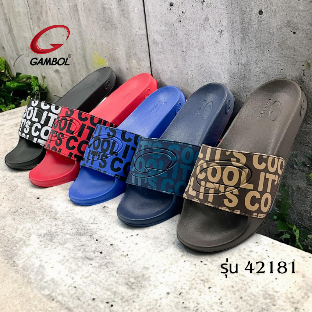 Gambol รุ่น42181 รองเท้าแตะแบบสวมชายหญิง พื้นนิ่ม ไซส์ 36-44(XFRA)