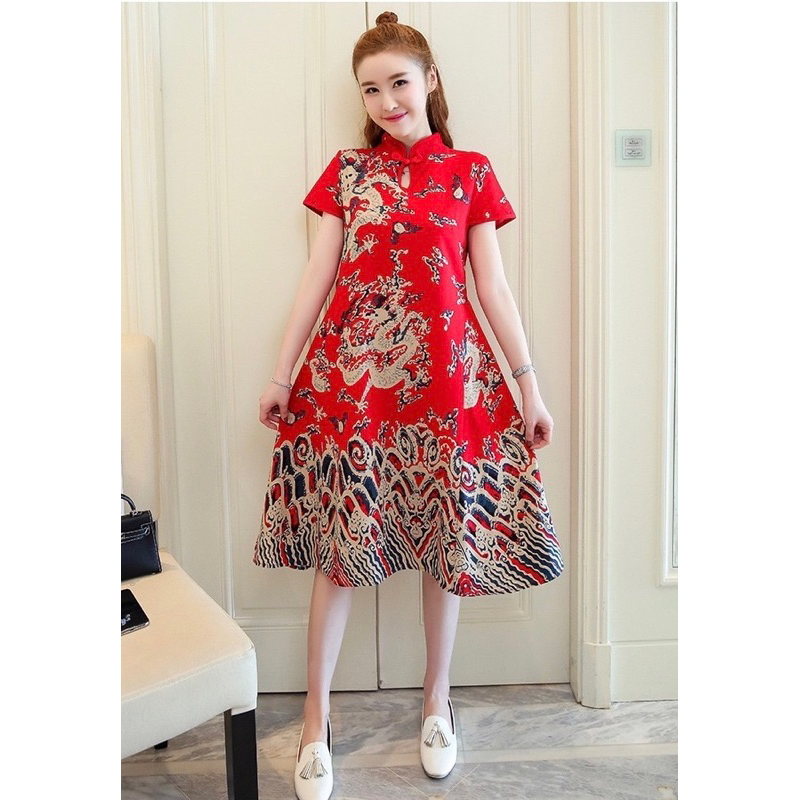 ชุดเดรสกี่เพ้าคลุมท้อง กี่เพ้าคลุมท้อง - รูปที่ 3