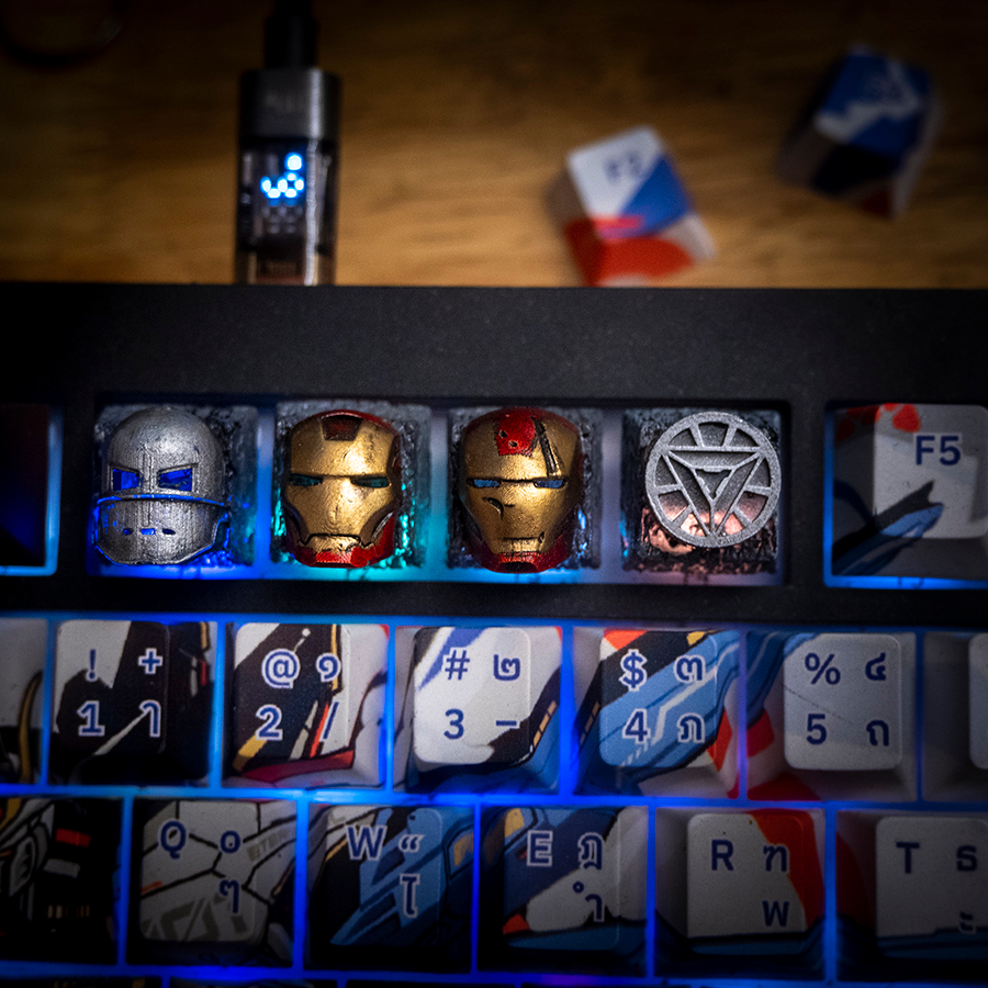 ส่งฟรี  Artisan keycap  ironman  set