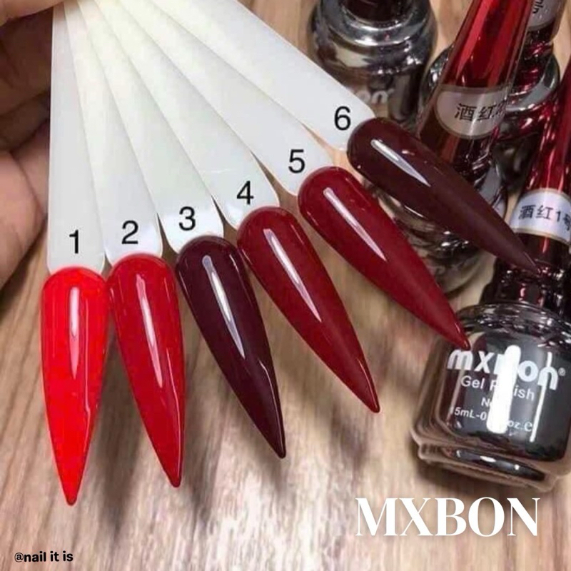 พร้อมส่งในไทย 🦋 สีMaxbon โทนสีแดงฉ่ำๆ สีเนียนแน่นสวย ทาขึ้นมือขับผิว สีแดงมะเหมี่ยวสีแดงเลือดนก สีเจลโทนแดง ใช้เครื่องอบ