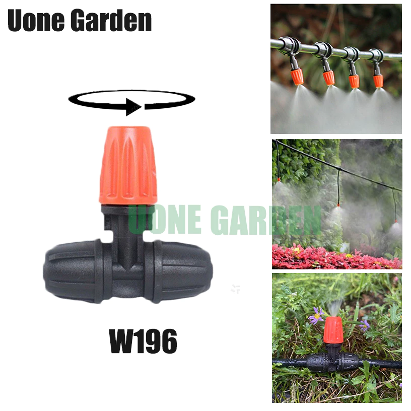 Uone Garden  หัวพ่นหมอก หัวพ่นละอองน้ำ 4/7.5/7มม หัวพ่นหมอกสีส้มแบบปรับ ทองเหลือง พร้อมข้อต่อสามทาง thumbnail 5