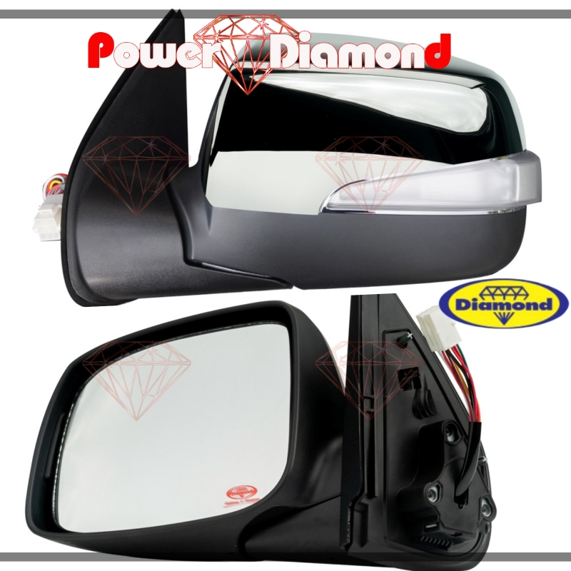 กระจกมองข้าง อีซูซุ ดีแมกซ์  ISUZU DMAX ปี2008-2011 ปรับไฟฟ้า 7สาย โครเมี่ยม กระจกข้าง D-max ดีแมก ดีแม็ค ดีแม็ก ตราเพชร