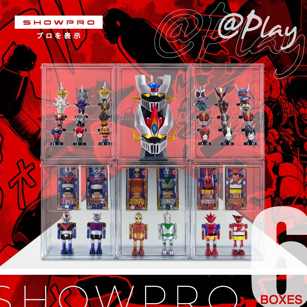 ShowPro@Play set 6 กล่อง มีชั้นวางให้ 6 ชิ้น กล่องโชว์โมเดล ตู้โชว์ฟิกเกอร์ pop mart กล่องใสเก็บของ ฝาแม่เหล็ก