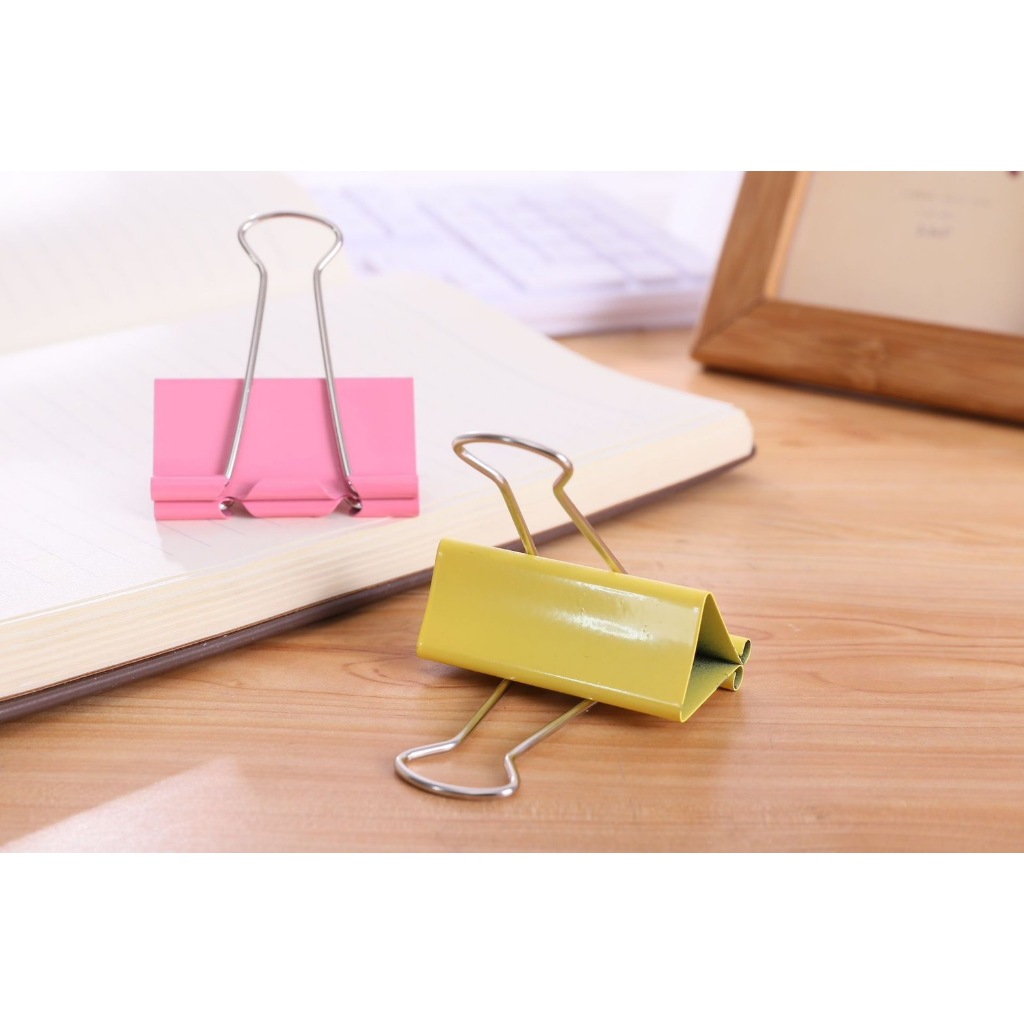คลิปหนีบกระดาษ  🔥ถูกที่สุด🔥 แบบยกกล่อง คลิปหนีบสีหวาน ตัวหนีบกระดาษ ที่หนีบกระดาษ แฟนซี binder clip พร้อมส่ง - รูปที่ 4