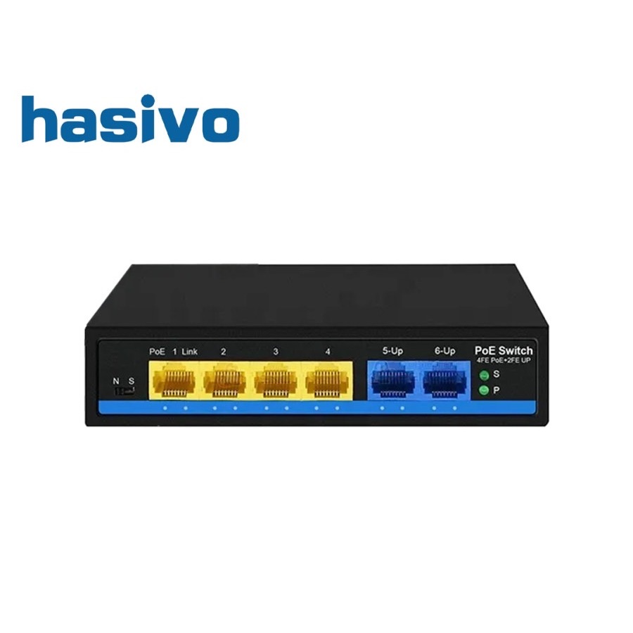 hasivo รุ่น S600P-4F-2F-SE | Fast Ethernet POE Switch 4 Port + 2 Uplink