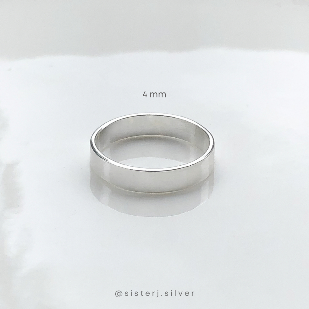 Sister J | silver925 | แหวนเงินแท้หน้าแบน 4 mm | (flat) basic ring 4 mm