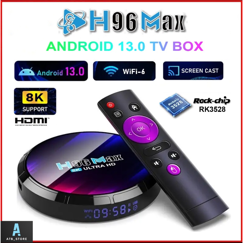 H96MAX RK3528 Android 13 Smart TV box Rockchip  Wifi 5G Bluetooth Lan100M Android box