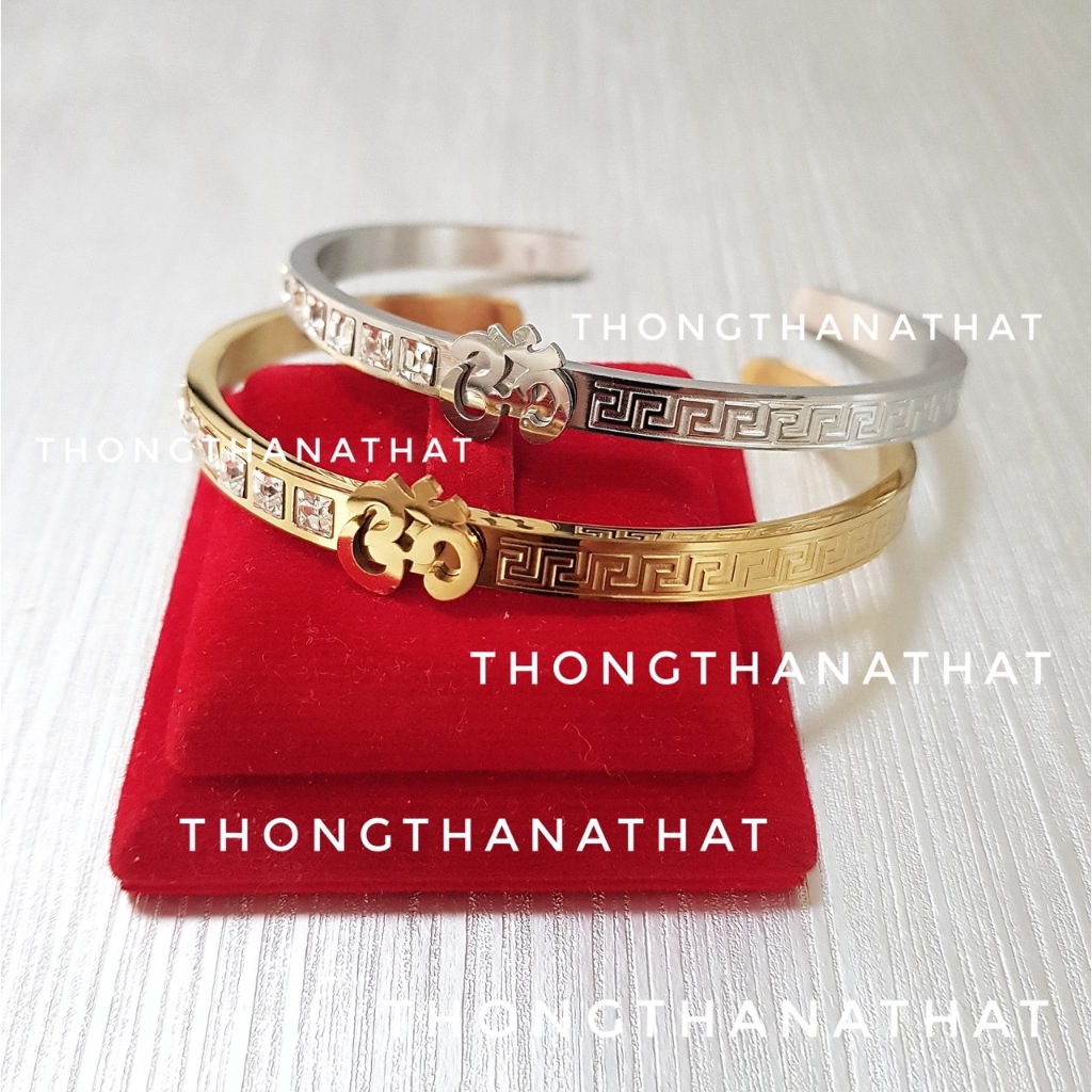 กำไลโอมเพรชข้าง ลายจีน *ปรับไซส์ได้* กำไลพระพิฆเนศ เทพความสำเร็จ โอม พระพิฆเนศ กำไลปรับขนาดได้