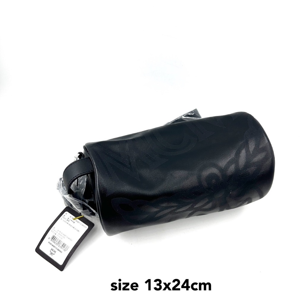 MCM barrel bag black crossbody กระเป๋า สะพายข้าง ทรงกระบอก เอ็มซีเอ็ม ของแท้ ถือได้