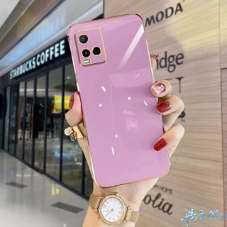เคสสีพื้น สำหรับ Vivo Y21 Y21T T1X Y33 Y33S Y20 Y20S Y20I Y12A Y12S Y3S Y11 Y12 Y15 Y17 Y15S Y01 Y01A V60 V50ขอบเงา