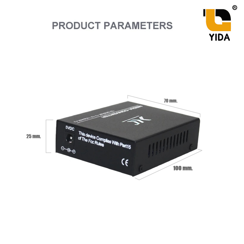 มีเดียไฟเบอร์ออฟติก MEDIA CONVERTER 1 SC 1 LAN 10/100/1000 (20km) กล่องแปลงสายแลนเป็นไฟเบอร์ออฟติก