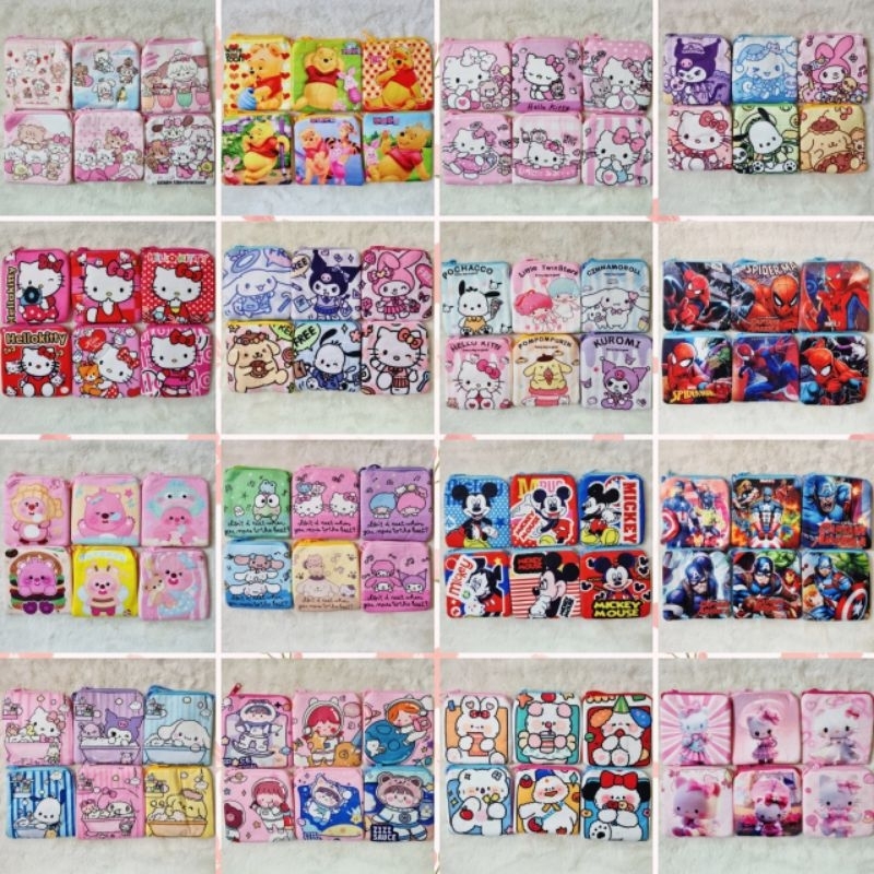 B...กระเป๋าใส่เหรียญสี่เหลี่ยม มีสายคล้องคอ 12 ใบ (ราคาส่ง)