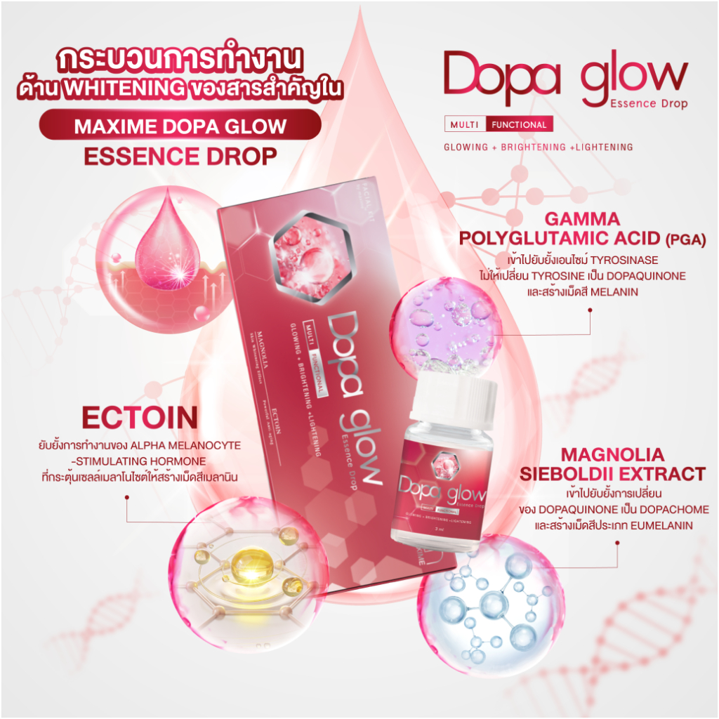 (1 กล่อง 5ขวด) DOPA GLOW (Maxime Whitening Cocktail Booster รุ่นใหม่)