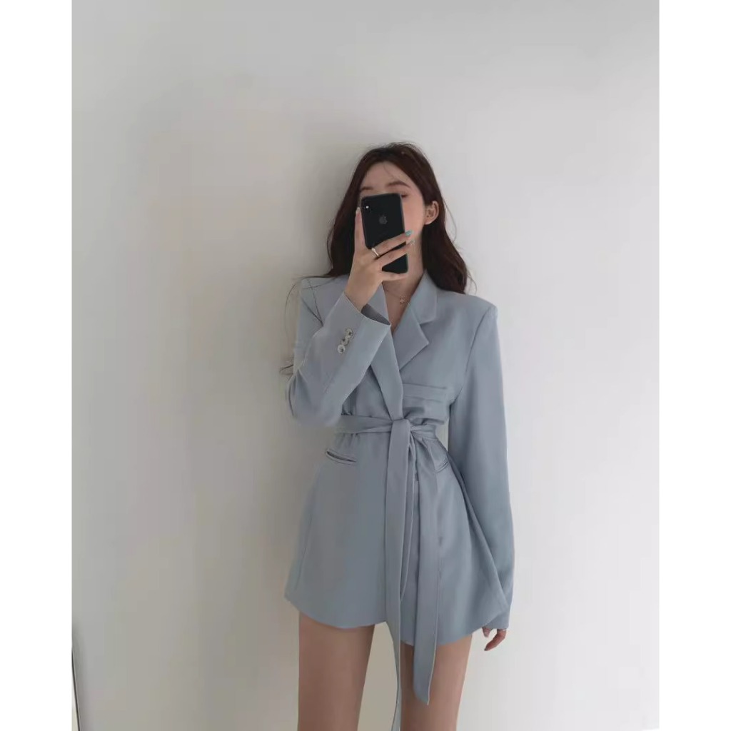 CHAWY Chawy Blazer dress C4313 🍞🍮 เดรสเบลเซอร์ มินิเดรสสั้นทำงาน มี 4 สี Blue Beige Black Brown