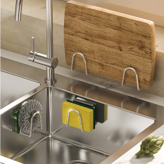 ตะขอแขวน วางฟองน้ำล้างจาน สก๊อตไบร์ท ฝาหม้อ ที่ห้อยของ ตะขอติดผนัง ไม่ต้องเจาะผนัง แขวนได้อเนกประสงค์