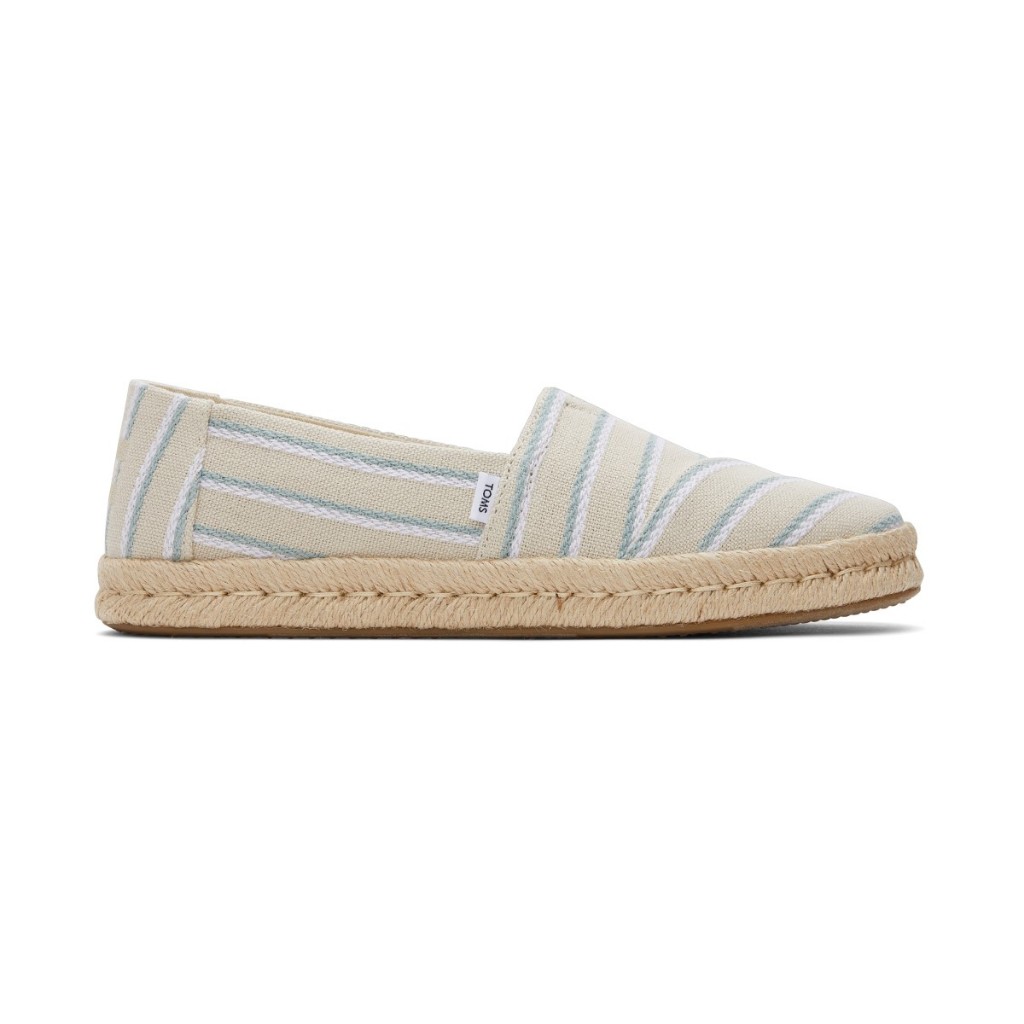 TOMS รองเท้าลำลองผู้หญิง สลิปออน รุ่น Alpargata Rope sole 2.0 Fog Woven Stripes (CC) รองเท้าลิขสิทธิ์แท้