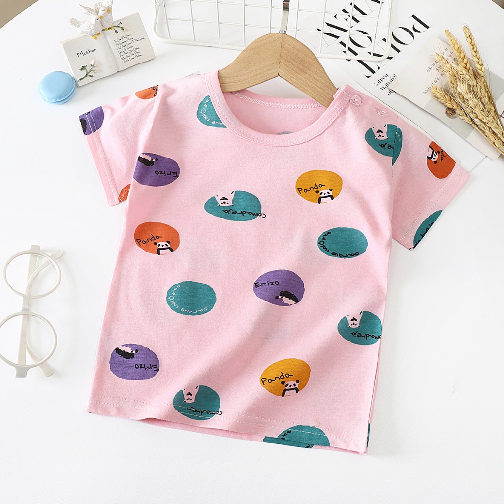 เสื้อยืดเด็ก เสื้อยืดคอกลมเเขนสั้น 6-12เดือน ผ้านิ่มcotton100% พิมพ์ลายการ์ตูนน่ารัก มีหลายเเบบให้เลือก ราคา ถูกที่สุด ดีลบีเคเค แกลเลอรีภาพที่ 6